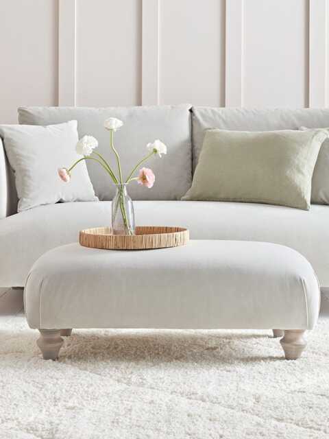 Geneve Ottoman - Carbon Opulent Cotton Velvet - image 1