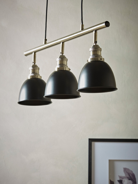 Black & Brass Dome Triple Pendant - image 1