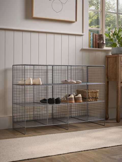 Large Wire Shoe Rack - Grey - image 1