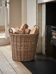 Rattan Log Basket - Round