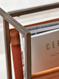 Marble Side Table with Magazine Rack - Slim - thumbnail 2