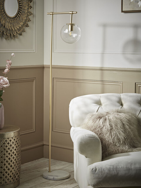 Globe Floor Lamp - Brass - image 1