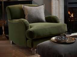 Reine Arm Chair - Soft Eau De Nil Wide Cotton Stripe - thumbnail 3