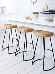 Weathered Oak & Metal Counter Stool - thumbnail 2