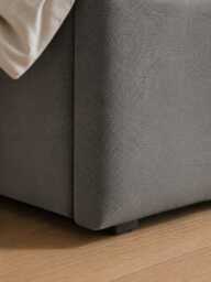 Ribbed Slate Grey Storage Bed - Double - thumbnail 3