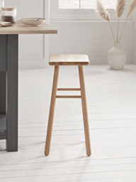Oak Curved Topped Counter Stool - Natural - thumbnail 2