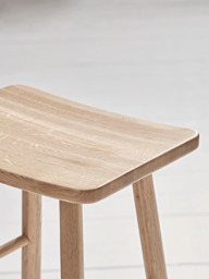 Oak Curved Topped Counter Stool - Natural - thumbnail 3