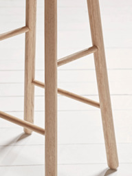 Oak Curved Topped Counter Stool - Natural - thumbnail 4