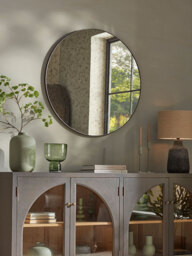Round Antique Glass Mirror