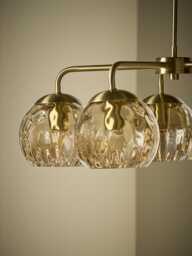 Dimpled Glass Five Arm Chandelier - thumbnail 4
