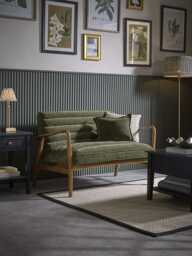 Ribbed Mid Century Sofa