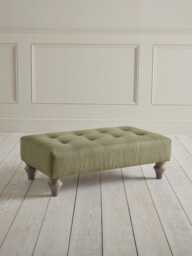 Visby Ottoman - Eucalyptus Wide Cotton Stripe - thumbnail 2