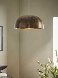 Copper Effect  Domed Metal Pendant - thumbnail 2