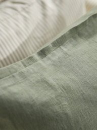 Cotton Linen Large Square Cushion Cover - Fern Green - thumbnail 3
