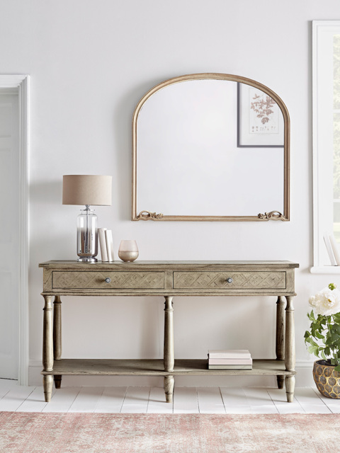Geometric Parquet Console Table - image 1