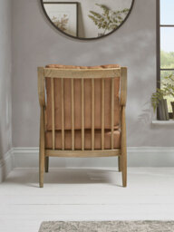 Curved Arm Mid Century Chair - Leather - thumbnail 2