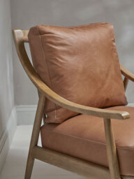 Curved Arm Mid Century Chair - Leather - thumbnail 3
