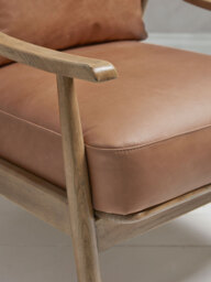 Curved Arm Mid Century Chair - Leather - thumbnail 4