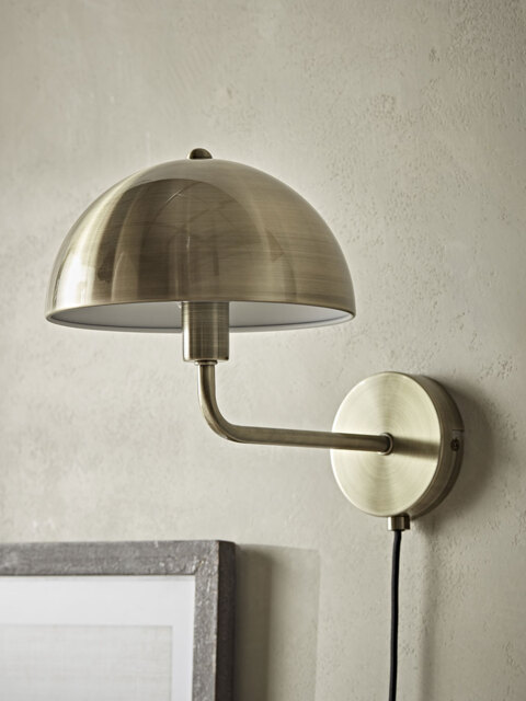 Metal Dome Wall Light - Brass - image 1