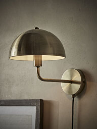 Metal Dome Wall Light - Brass - thumbnail 2
