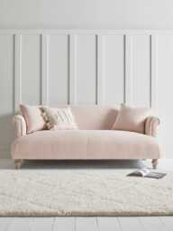 Artes Two Seater Sofa - Dusky Blue Cotton Stripe - thumbnail 1