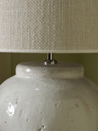 White Glazed Table Lamp - Large - thumbnail 5