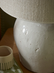White Glazed Table Lamp - Large - thumbnail 3