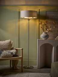 Brushed Silver Triple Bulb Floor Lamp - thumbnail 2