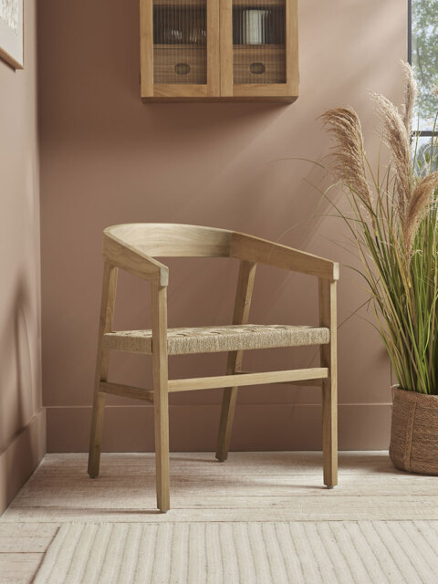 Curved Back Teak Dining Chair - image 1