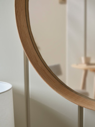 Oak Deep Framed Mirror - Round - thumbnail 2