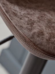 Two Faux Leather Counter Stools - Brown - thumbnail 3