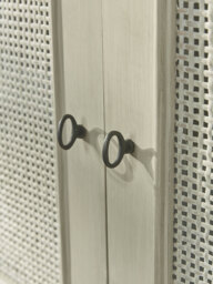 White Rattan Display Cabinet - thumbnail 2
