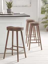 Weathered Oak Counter Stool - Walnut Effect - thumbnail 5