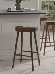 Weathered Oak Counter Stool - Walnut Effect - thumbnail 3