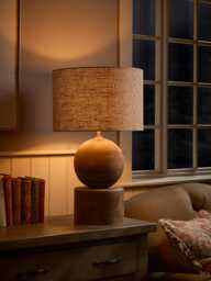 Round Wooden Table Lamp - thumbnail 2
