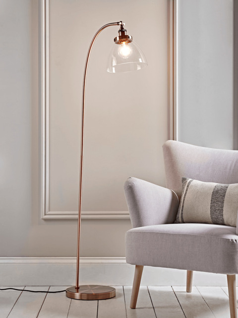 Domed Glass Floor Lamp - Copper - image 1