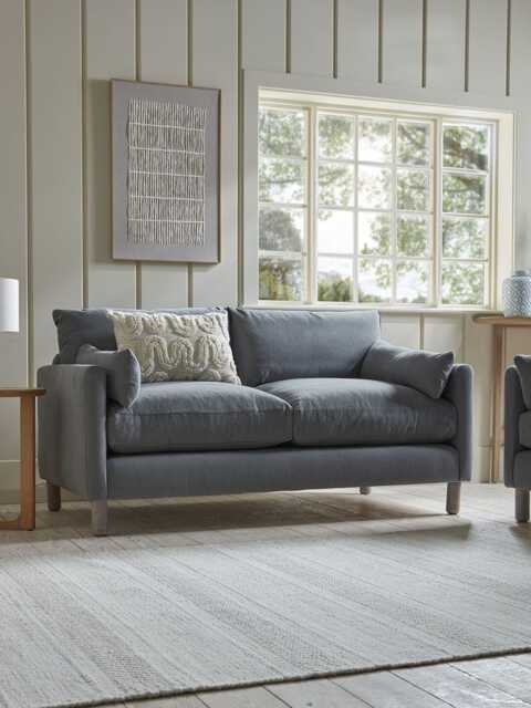 Edmonton Three Seater Sofa - Vintage Olive Cotton Linen - image 1