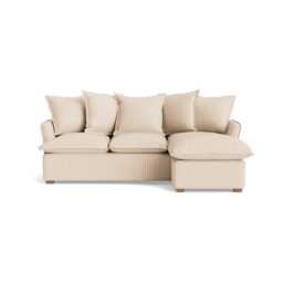 Umea Chaise Right Hand Facing Sofa - Warm Sand Wide Cotton Stripe - thumbnail 3