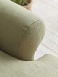 Visby Two Seater Sofa - Dusky Blue Cotton Stripe - thumbnail 2