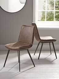 Williamsburg Tan Faux leather Upholstered Dining Chair - Set of 2 - thumbnail 1