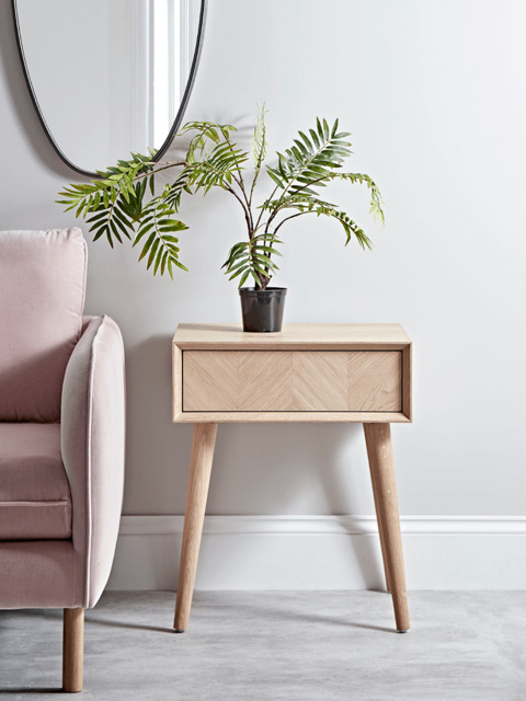 Chevron Oak Side Table - image 1