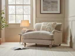 Reine Loveseat - Peony Wide Cotton Stripe - thumbnail 3