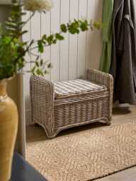 Round Rattan Storage Bench - Small - thumbnail 1