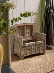 Round Rattan Storage Bench - Small - thumbnail 2