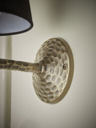 Hammered Antique Brass Wall Light - thumbnail 5