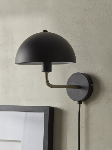 Metal Dome Wall Light - Black - image 1