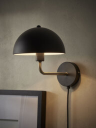 Metal Dome Wall Light - Black - thumbnail 2
