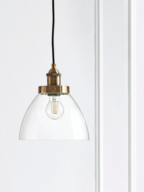 Domed Glass Pendant - Brass - image 1