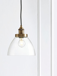 Domed Glass Pendant - Brass - thumbnail 2