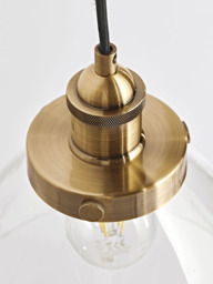 Domed Glass Pendant - Brass - thumbnail 3